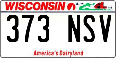 WI license plate 373NSV