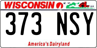 WI license plate 373NSY