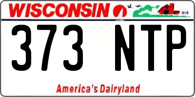 WI license plate 373NTP
