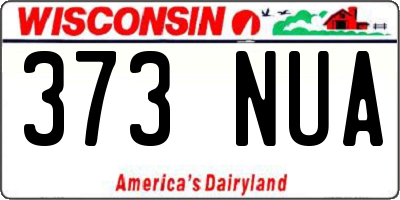WI license plate 373NUA