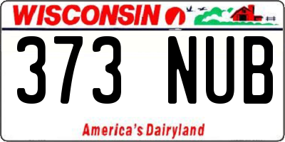 WI license plate 373NUB