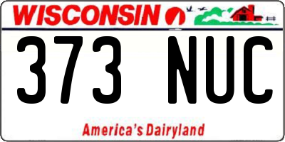 WI license plate 373NUC