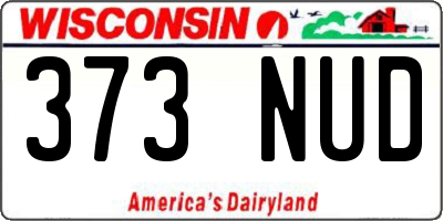 WI license plate 373NUD
