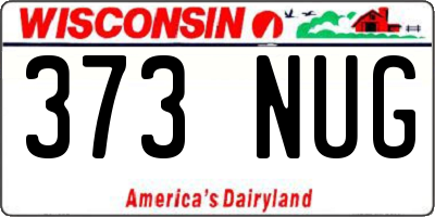 WI license plate 373NUG