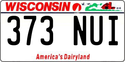 WI license plate 373NUI
