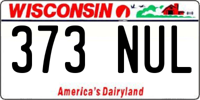 WI license plate 373NUL