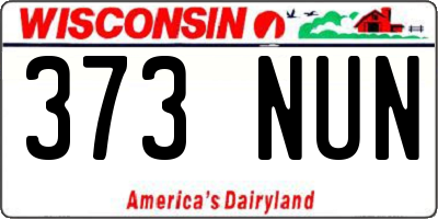 WI license plate 373NUN
