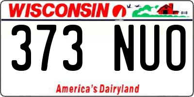 WI license plate 373NUO
