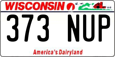 WI license plate 373NUP