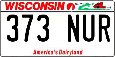 WI license plate 373NUR