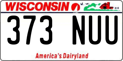 WI license plate 373NUU