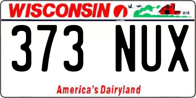 WI license plate 373NUX