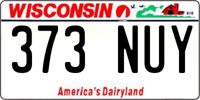 WI license plate 373NUY