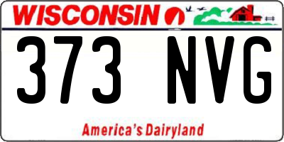 WI license plate 373NVG