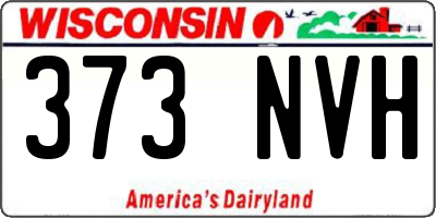 WI license plate 373NVH