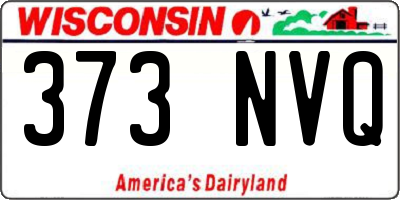 WI license plate 373NVQ