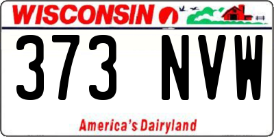 WI license plate 373NVW