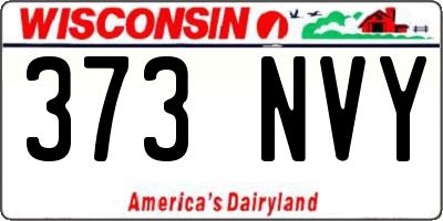 WI license plate 373NVY
