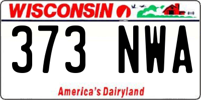 WI license plate 373NWA
