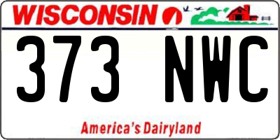 WI license plate 373NWC
