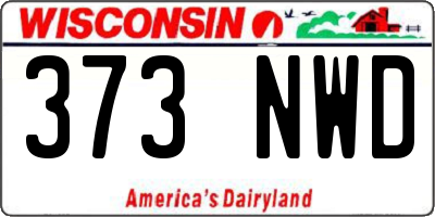 WI license plate 373NWD