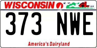 WI license plate 373NWE
