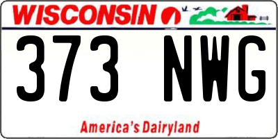 WI license plate 373NWG