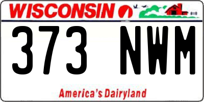 WI license plate 373NWM