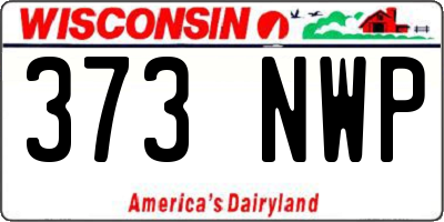 WI license plate 373NWP