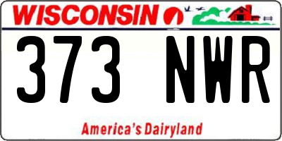 WI license plate 373NWR