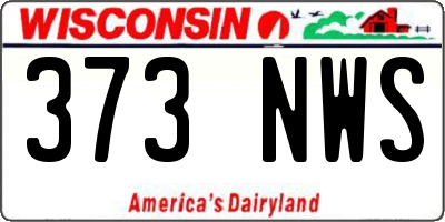 WI license plate 373NWS