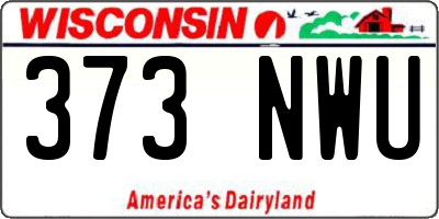 WI license plate 373NWU