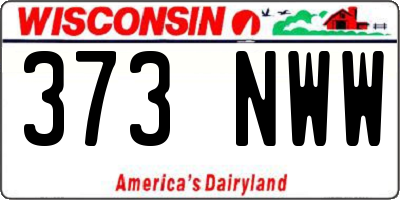 WI license plate 373NWW