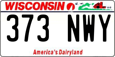 WI license plate 373NWY