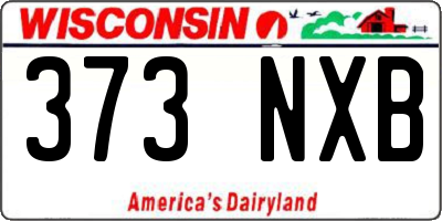 WI license plate 373NXB