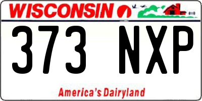 WI license plate 373NXP
