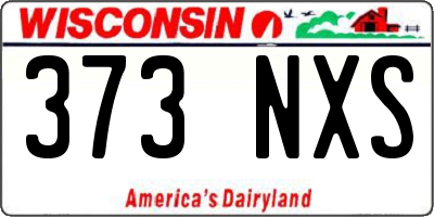 WI license plate 373NXS