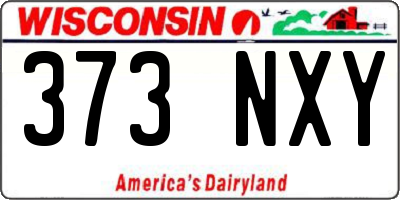 WI license plate 373NXY