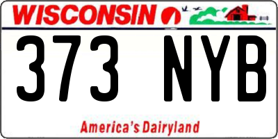 WI license plate 373NYB