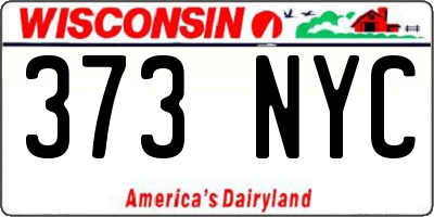 WI license plate 373NYC