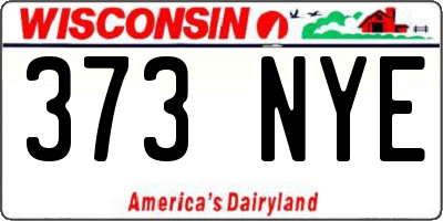 WI license plate 373NYE