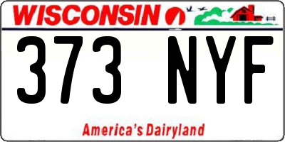 WI license plate 373NYF