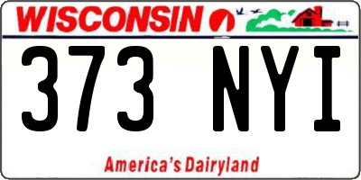 WI license plate 373NYI