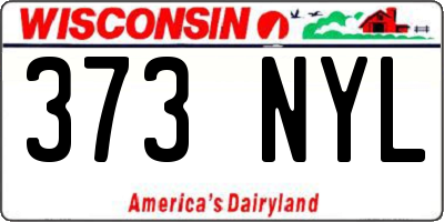 WI license plate 373NYL