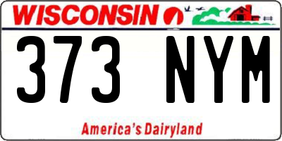 WI license plate 373NYM