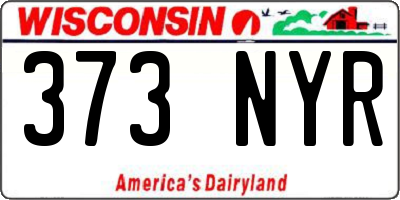 WI license plate 373NYR