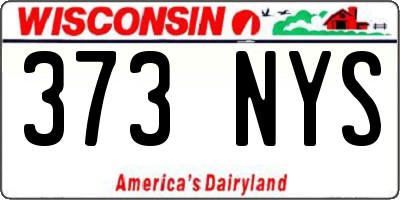 WI license plate 373NYS