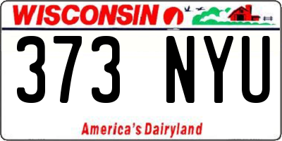 WI license plate 373NYU