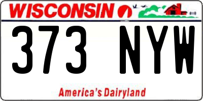 WI license plate 373NYW
