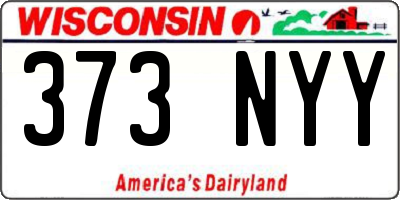 WI license plate 373NYY